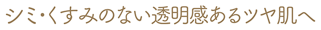 シミ・くすみのない透明感あるツヤ肌へ